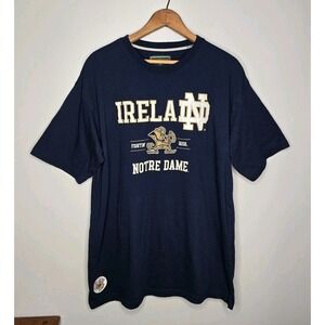 Lansdowne Notre Dame Heritage Collection Men's Ireland Embroidered Blue Shirt XL